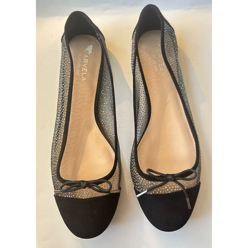 Kurt Geiger Carvela Black Mesh Ballet Flats Size 41~ Excellent
